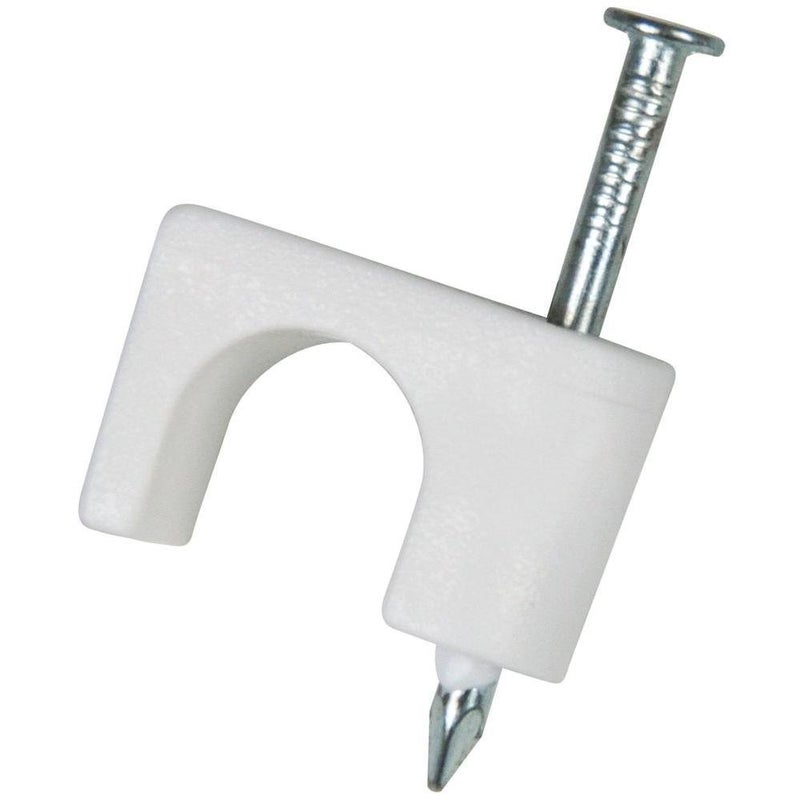 QualGear 6mm Cable Clips, White, 100 Pack, CC1-W-100-P - Image 1